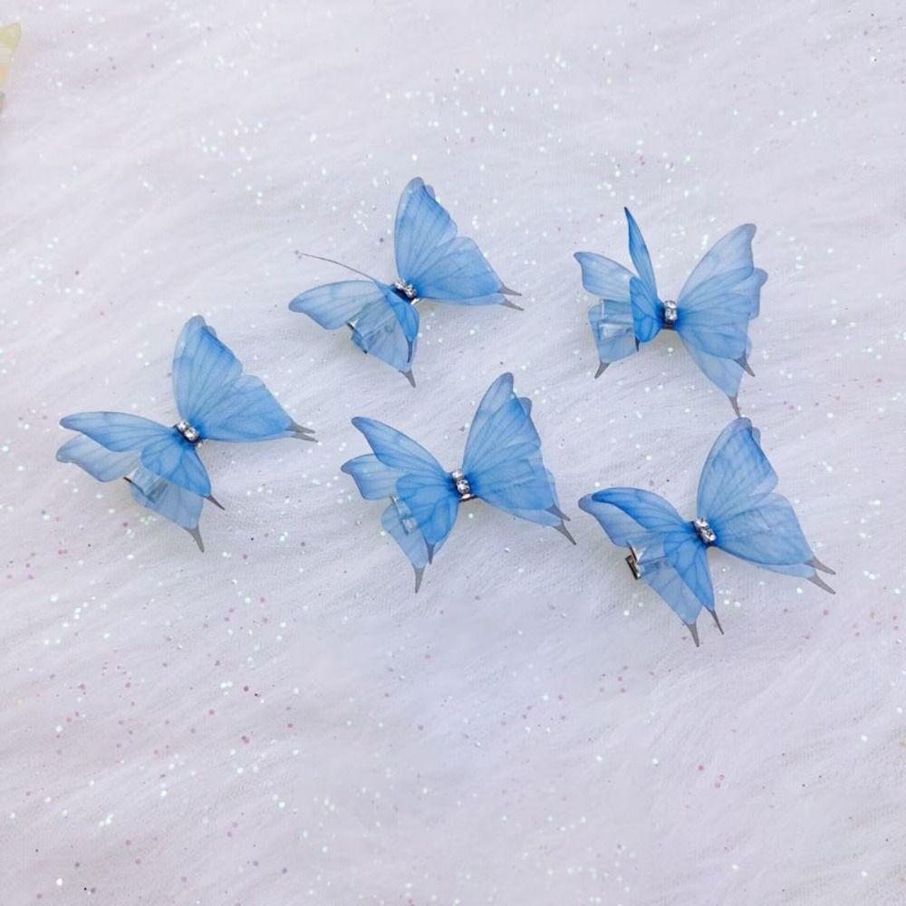 

5pcs Three-dimensional Double-layer Butterfly Side Clip Simulation Girls Hairpins 1
