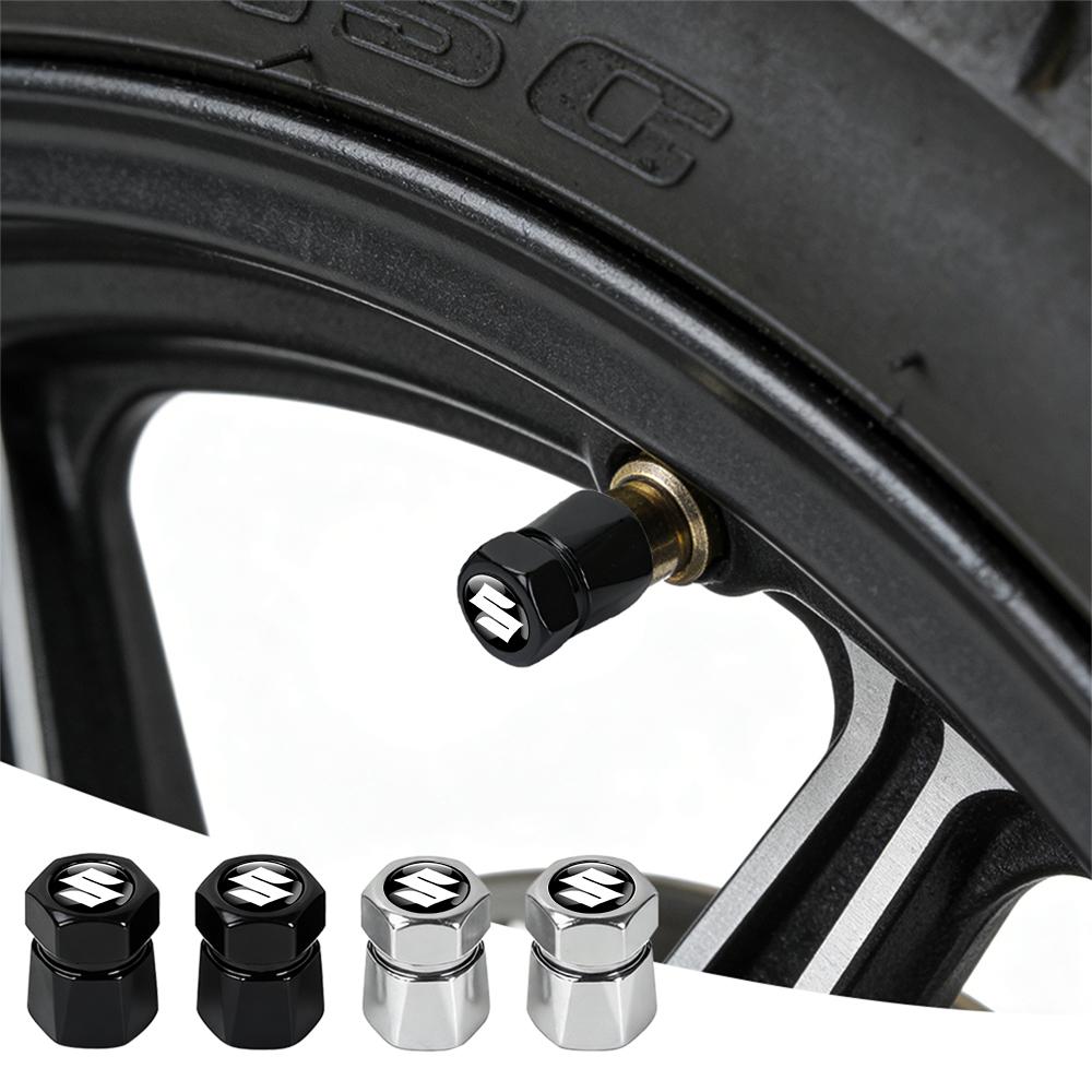 4PCS Car Tire Stem Valve Caps Dustproof Cover Accessories For Suzuki Swift Grand Vitara Baleno Jimny Celerio Scross Alto SX4 GSX