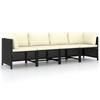Day and Night - Day and Night 4-seater Garden Sofa with Black Synthetic Rattan Cushions