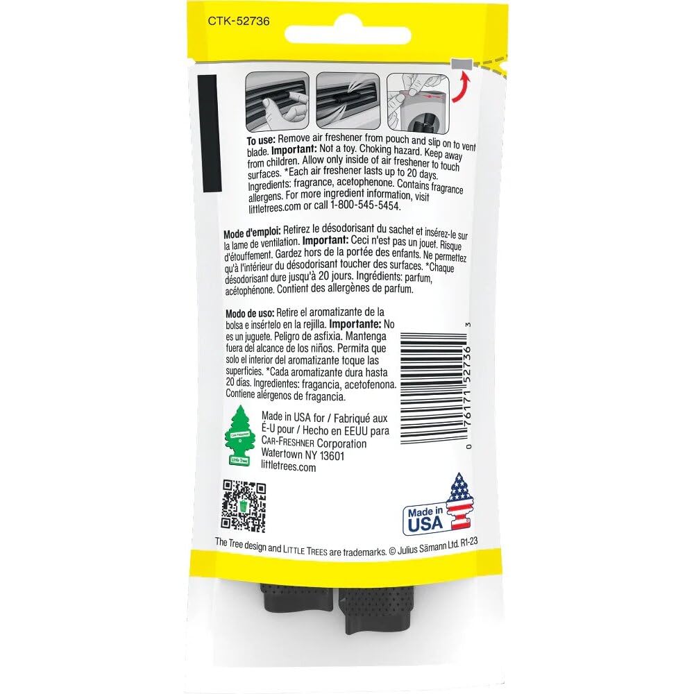 Little Trees 52736 Kleiner Baum , Lüftungsschlitz-Umwicklung, Für Auto-Klimaanlagen, Langlebig