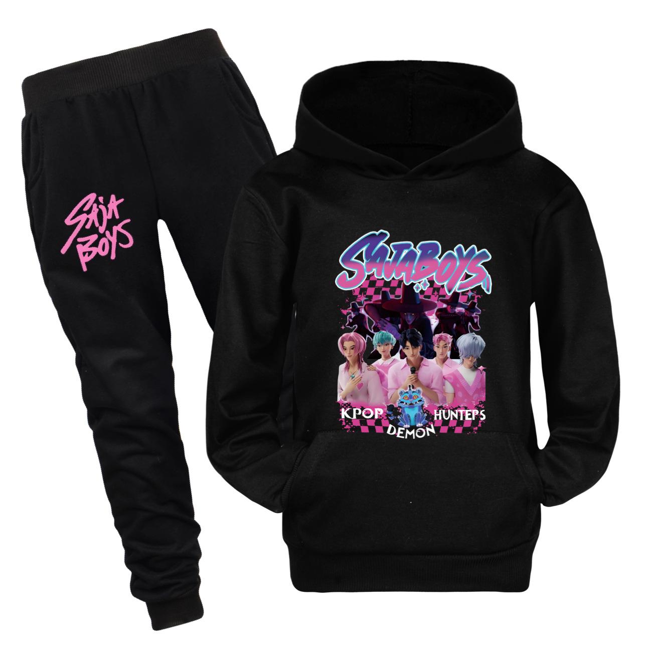 

Детские худи и свитшоты Kpop Охота на ведьм SATA BOYS Худи с сумкой Детское худи Повседневный комплект 110 чёрный