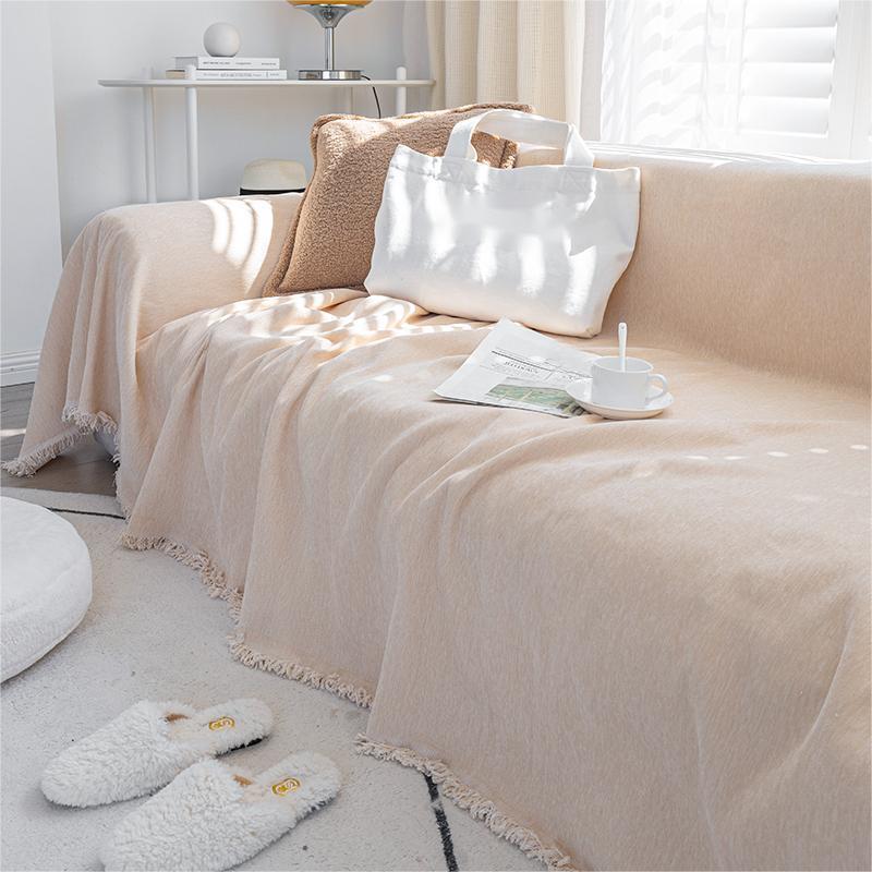 Solid Color Sofa Towel Four Seasons Universal Chenille Anti-Scratching Sofa Cushion Cover Cloth Simple Modern All-Inclusive Sofa Cover