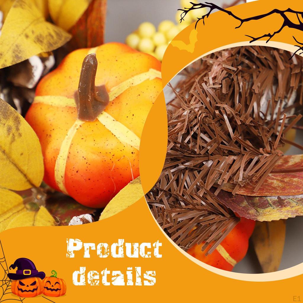 Fall Wreath for Front Door, Autumn Wall Hanging Ornament Decorations, Festival Indoor
