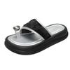 2025 summer new thick soled height increasing clip toe slippers for women's outdoor wear, cool and trendy