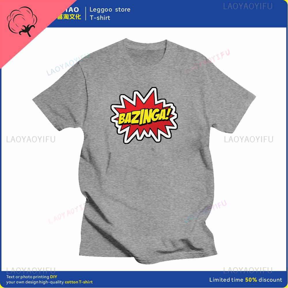 Big Bang Theory Bazinga Tshirt Mens Cotton Shortsleeved Sheldon Cooper Casual Everyday Streetwear