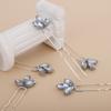 5 Pcs Rhinestones Little Simple Bride Wedding Hair Pins Purple Bridal Hair Piece Wedding Hair Accessories for Women and Girls