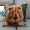 Custom Chow Chow Dog Pillowcase Cartoon Girl Wedding Decorative Cotton Linen Pillow Case For Home Pillow Cover 45X45Cm One Side