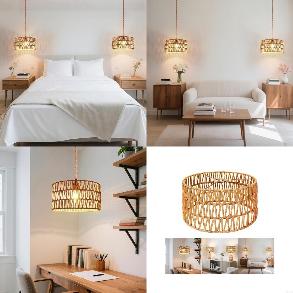 E27 Weave Lamp Shade Home Office Decorative Lighting Lamps Cover M4YD