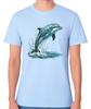 Jumping Dolphin Ocean Wildlife Illustration T-Shirt Sea Life Gift Unisex Tee