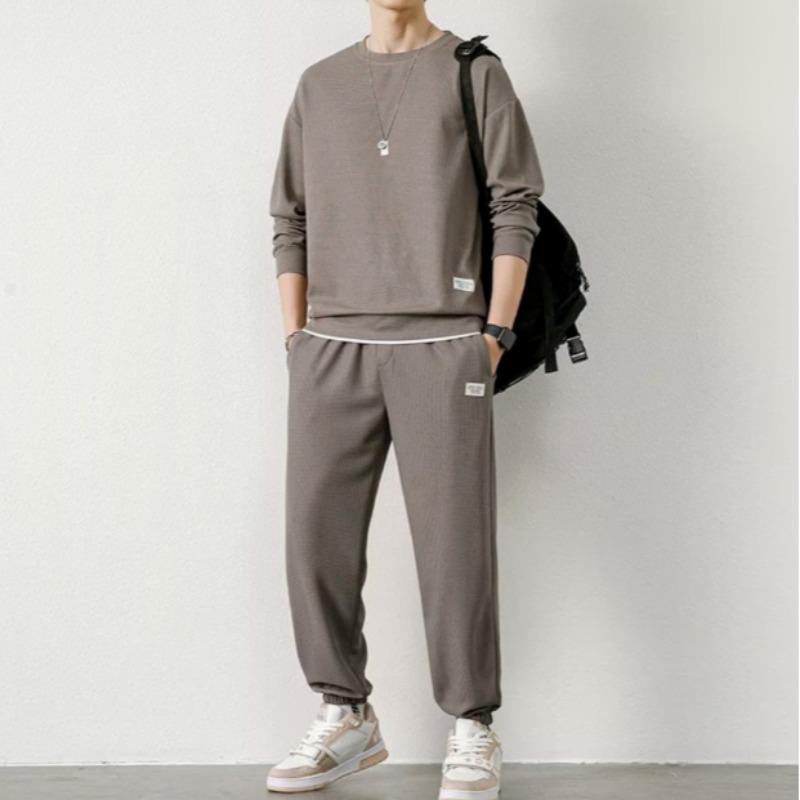 Men's Plus Size Autumn Two-Piece Set: Sweatshirt and Sweatpants Sports Casual