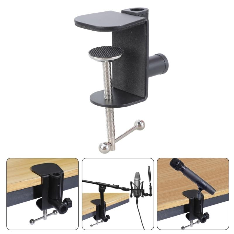 Morsetto Metallico Regolabile a Braccio Lungo Fissaggio da Scrivania per Lampade Tablet Strumento di Montaggio Sicuro su Tavolo Con Pad Uso Ufficio Camera da Letto