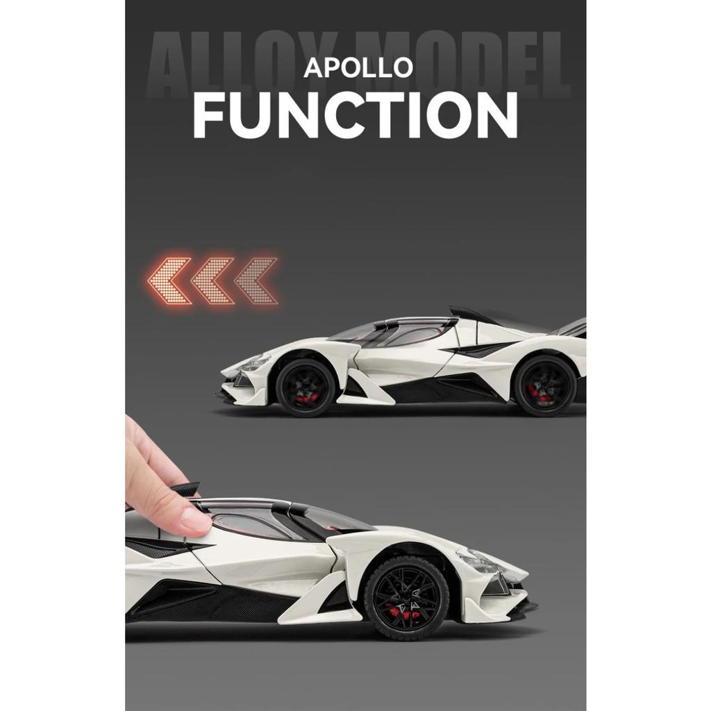 1/24 Apollo Project EVO Supercar Alloy Die Cast Toy Car Model Sound and Light Children's Toy Collectibles Birthday Gift