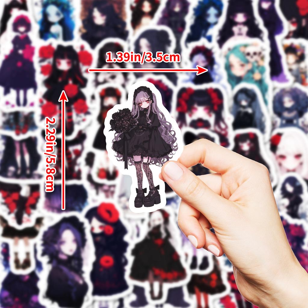 50 24-Year-Old Gothic Rose Girl Stickers Decorative Books Guitar Waterproof Graffiti Stickers