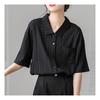 Navava Women Casual Solid Loose Fit Short Sleeve Shirt Nb2106