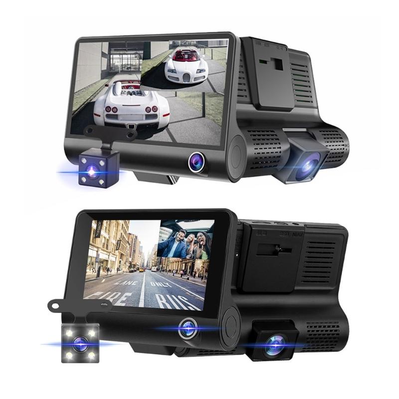 DVR 3 Cameras 4.0 Inches Dash Cam Car Full High-Definition Video Recorder Auto Registrator Dash Cam with 3 Ways Cameras