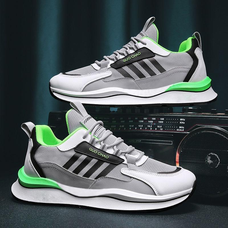 Men's sports shoes spring new running shoes fashion men's casual trendy shoes men's flying woven breathable casual men's shoes