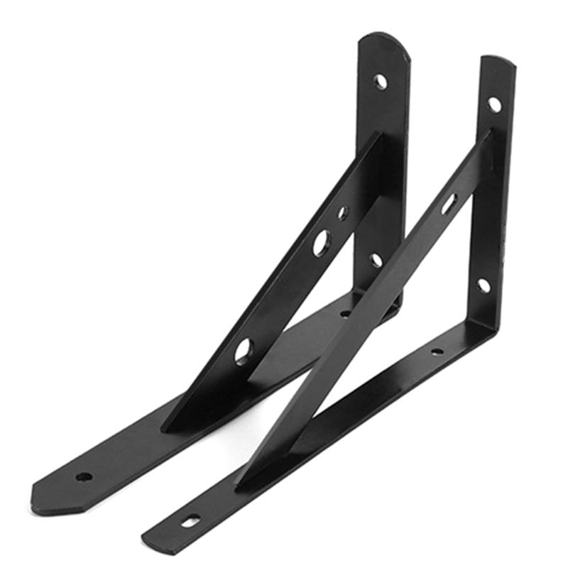 Industrial Strengths Steel Wall Brackets Black Coated Shelf For Heavy Items Secure Mounting Space and Residential Areas