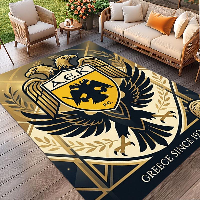 AEK Athens FC Print Rug, Washable Floor Carpet, For Entryway Dorm Laundry Room Office Study, Home Decor Birthday Christmas Gift