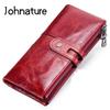 Portafogli lunghi da donna lunghi casual in vera pelle tinta unita Pochette moda borsa da donna in vera morbida pelle bovina