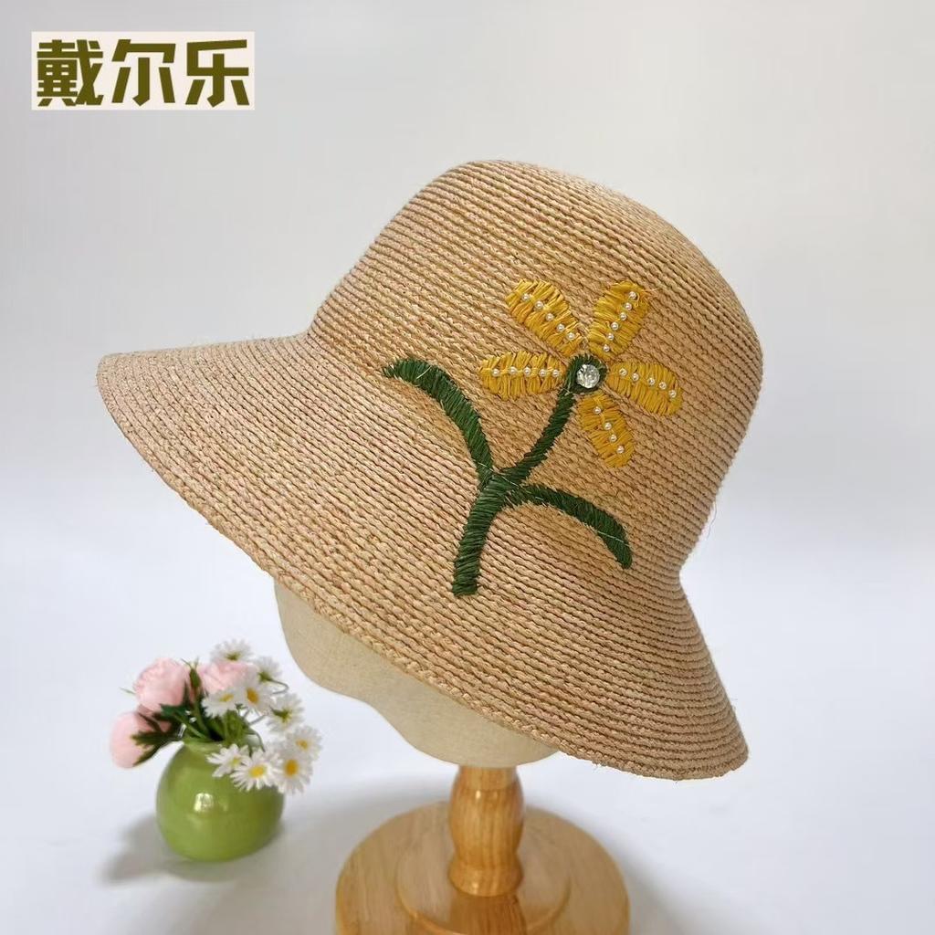 Dell Le Lafite Straw Hat Hand Embroidered High-End Hat Niche Sun Hat Supply