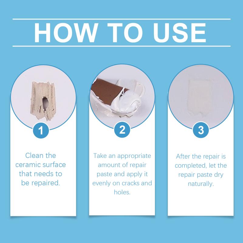 

Jakehoe Ceramic Repair Paste Bathroom Kitchen Tile Repair Waterproof Wear Resistant Craft Home Repair Paste one size