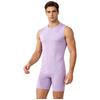 Mens Adaptive Nursing Jumpsuit Rompers Sleeveless Back Zipper Round Neck Short Bottoms Bodysuit