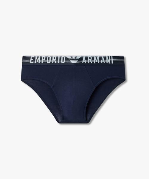 

[Emporio Armani Underwear] Мужские трусы-слипы с полосатой резинкой 0816111039 [Отправка из Кореи] 100% Оригинал Blue - S