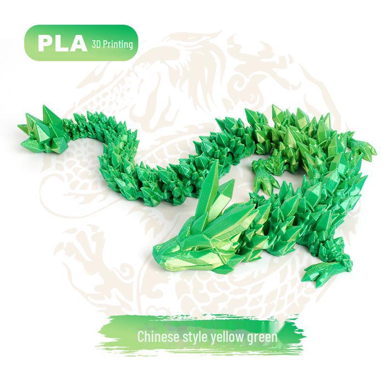 "Handcrafted 3D Printed Crystal Dragon Ornaments - Chinese Dragon & Dragon Egg Toys"