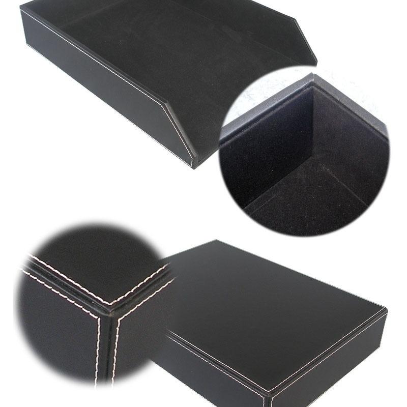 Leather A4 Paper Tray File Tray File Box Business Document Box Office Supplies