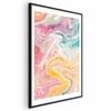 Poster - Colorful Chaos - Dynamic Shapes In Shades of Pink Yellow and Blue