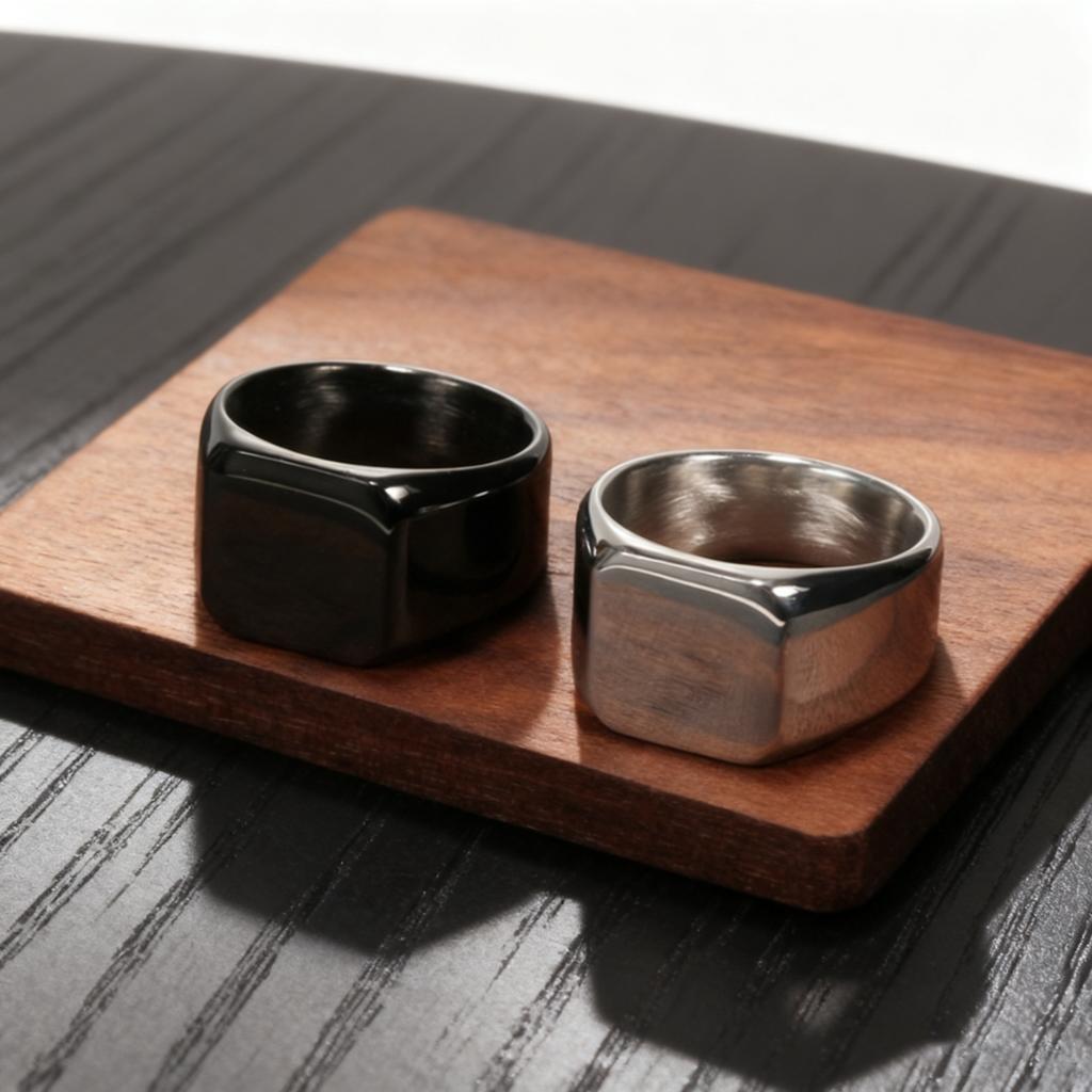 Atoztide Punk Engrave Name Picture Ring for Men Women Personalized Photos Finger Circle Rings Stainless Steel Jewelry Gifts