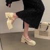 Fashion Woman Pumps Square Heels Casual Office Shoes for Women Elegant Stylish High Quality 2025 Trend Vacation Summer Mary Jane Shoes