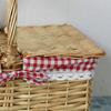 Krajková Dekorace Velkokapacitní Proutěný Pletený Košík Košík na Ovoce Vejce Jídlo s Uchem Víko Kempingové Příslušenství