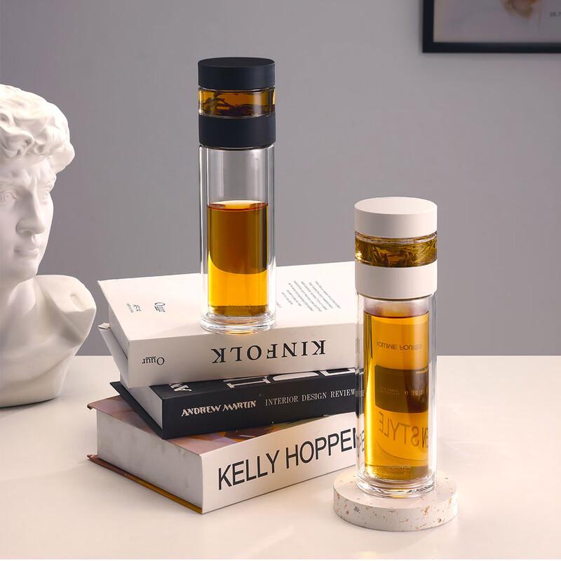 Quan Ge Double-Wall Tea Infuser Glass Bottle