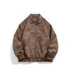 Cleanfit gray short leather jacket American ruffian handsome high-end men's vintage lapel locomotive leather jacket
