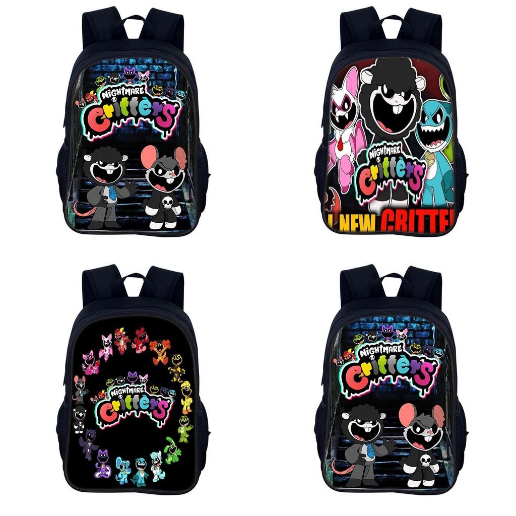 Albtraum-Kreaturen Niedlicher und verspielter Doppel-Schulterrucksack für Schüler im Alter von 3 bis 4 Jahren