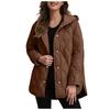 Herbst Winter Mode Jacke Mantel Damen Parkas Freizeit Gewellter Rand Kapuze Baumwolle Gepolsterter Mantel Gitter Muster Oberbekleidung