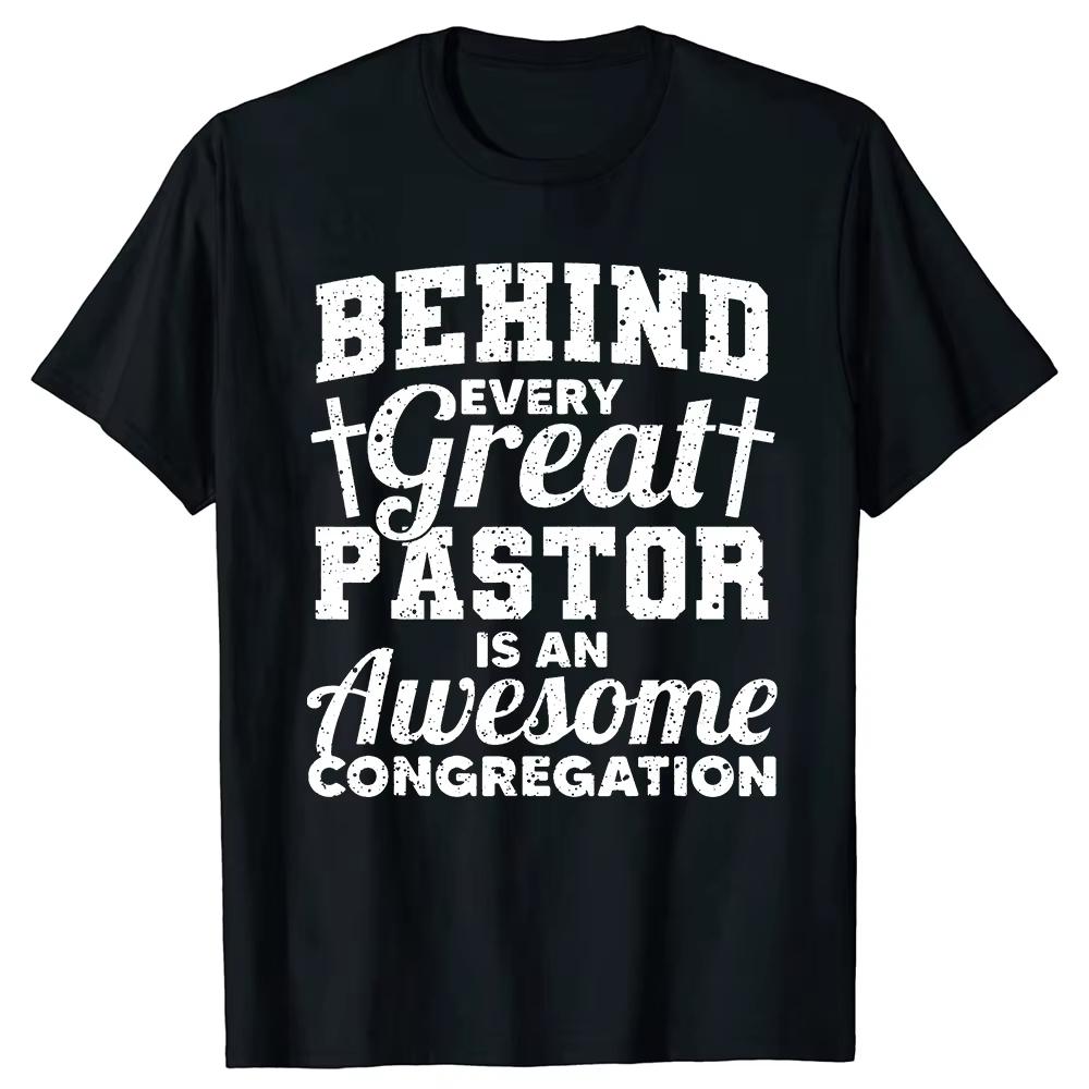 Funny This Pastor Has An Awesome Congregation Women T Shirts Bible Jesus Christian God Short Sleeve Birthday Gifts Men T-shirt