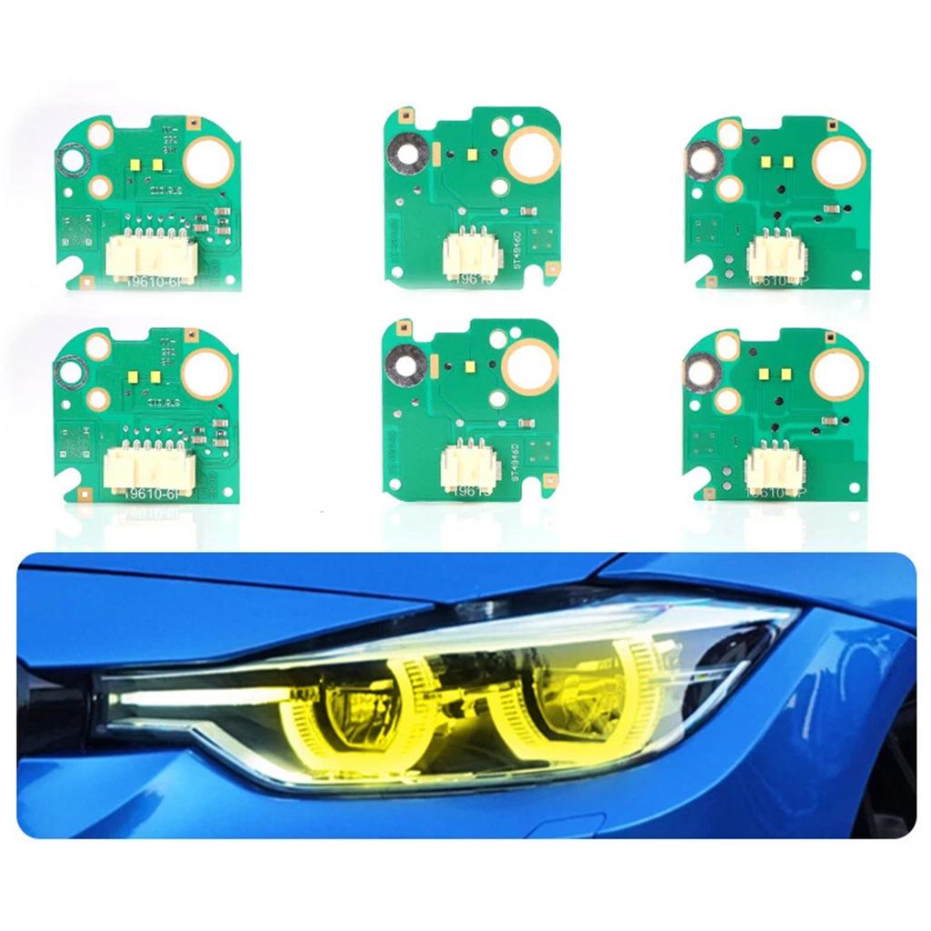 6 Pcs Angel Eye LED Light Boards Lemon Yellow Angel Eyes DRL Control Module for BMW-3-Series F30 F31 LCI 2014-2019 Compatible with US EU Models