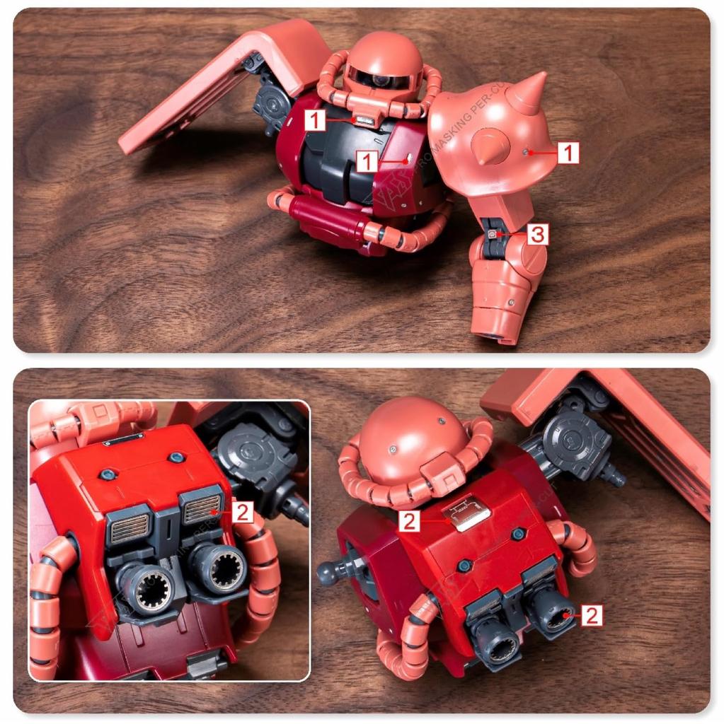 TAS High-Quality Metal Parts for HG, RG, EG, MG, MGSD, and PG Robots, Detail-Up Modifications (MG 1/100 Char's Zaku Ver. 2.0)