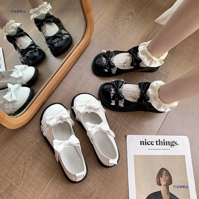 Lolita Shoes Female Summer Student Versatile Black Shoes Soft Sister Small Leather Shoes Lolita Shoes