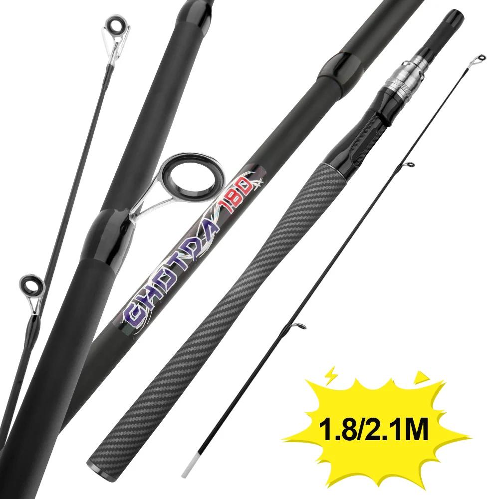 Portable 4 Section 5 Section Fishing Rod 1.8m 2.1m Carbon Fiber Fishing Rod Spinning Rod Carp Fishing Tackle