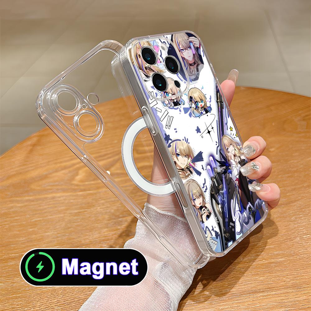 HSR Serval Clear TPU Magsafe Mobile Phone Case for iPhone 17 16 15 14 13 12 11 Air Pro Max Plus Mini Colorful Cover