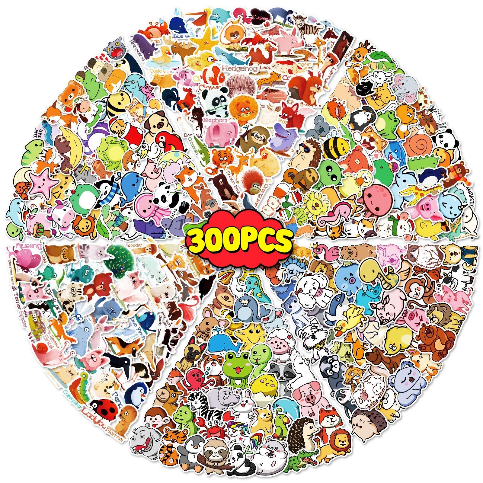

300 Small Animal Stickers for Children s Cute Student Stationery Suitcase Stickers