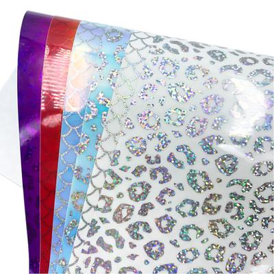 12"x10" Adhesive Vinyl Holographic Rainbow Leopard Mermaid Craft Film DIY Window Glass Decals Decor Signs Stickers For Cut