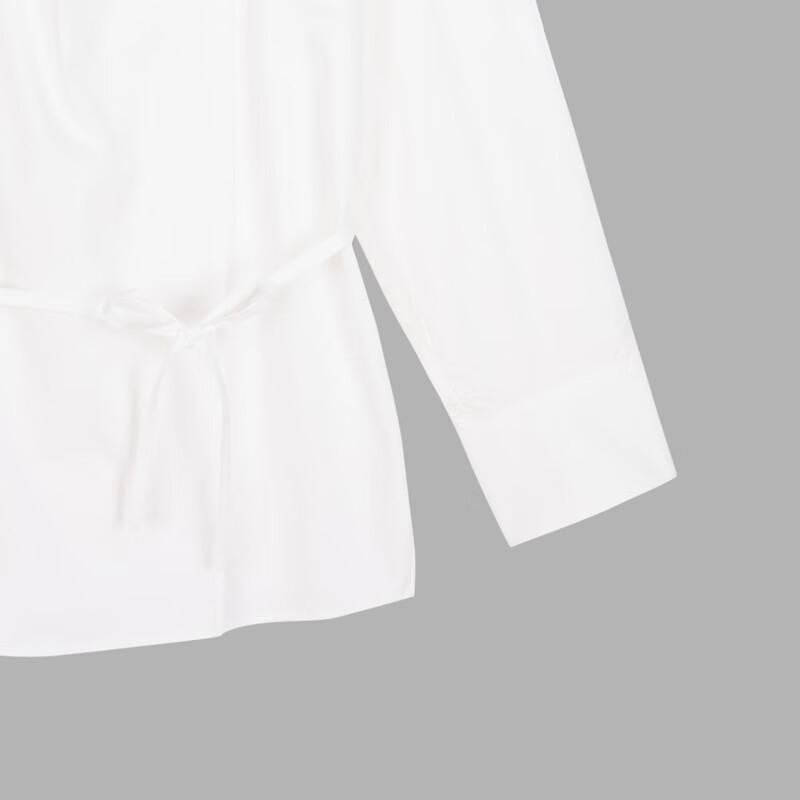 LESS 2024 Winter Cotton Blend Stand Collar Long Sleeve Shirt