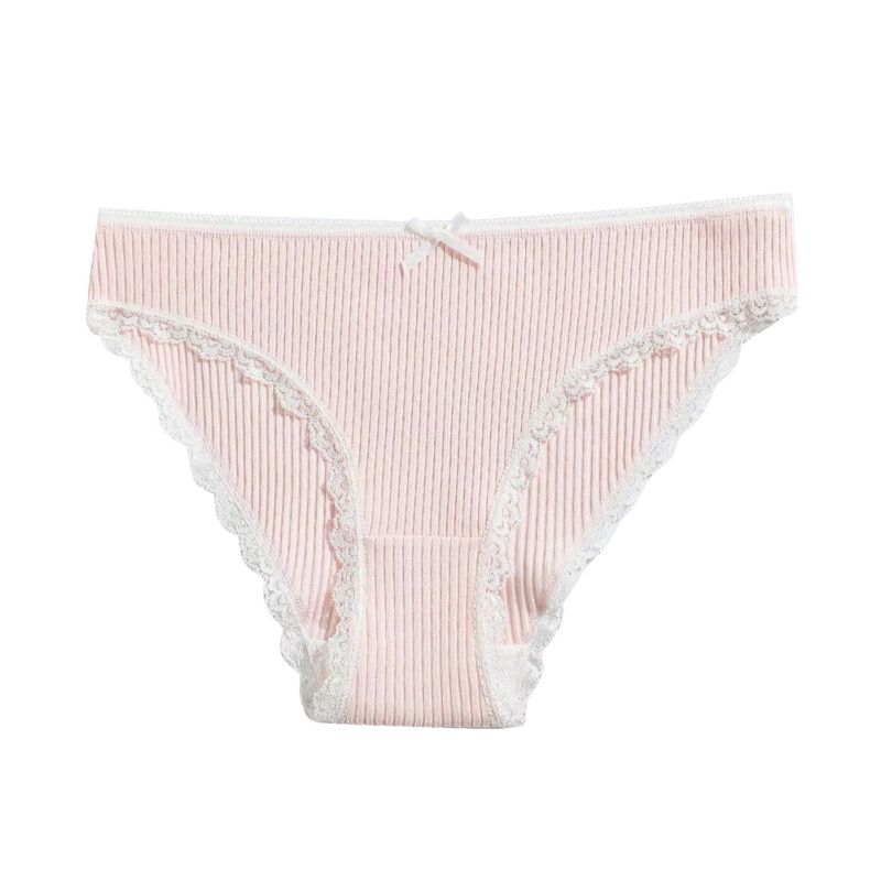 Women's Solid-Color Low-Rise Lace-Trim Panties