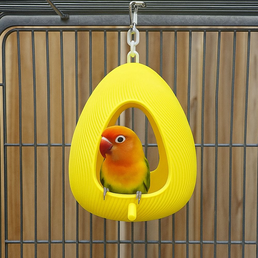 Bite Resistant Hanging Birdhouse Egg Shape Bird Food Tray Parrot Feeding Station  Relieve Boredom