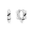 Ania Haie Two-Tone Sparkle Twist Shell Pearl Hoop 925 Silver Earrings E069-07T