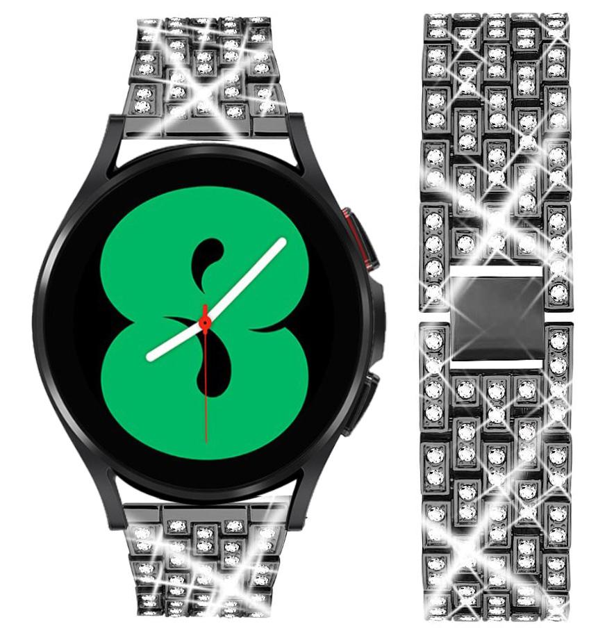 20mm 22mm dirželis Samsung Galaxy Watch 4/5/6/pro/classic 43mm 47mm 45mm Metalinis deimantinis apyrankės correa HUAWEI GT 2e 3 pro dirželis